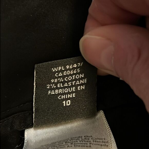 Eddie Bauer Capri Pants Mercer Fit Cropped Relaxed Zip Front Black Cotton 10 - Picture 12 of 12